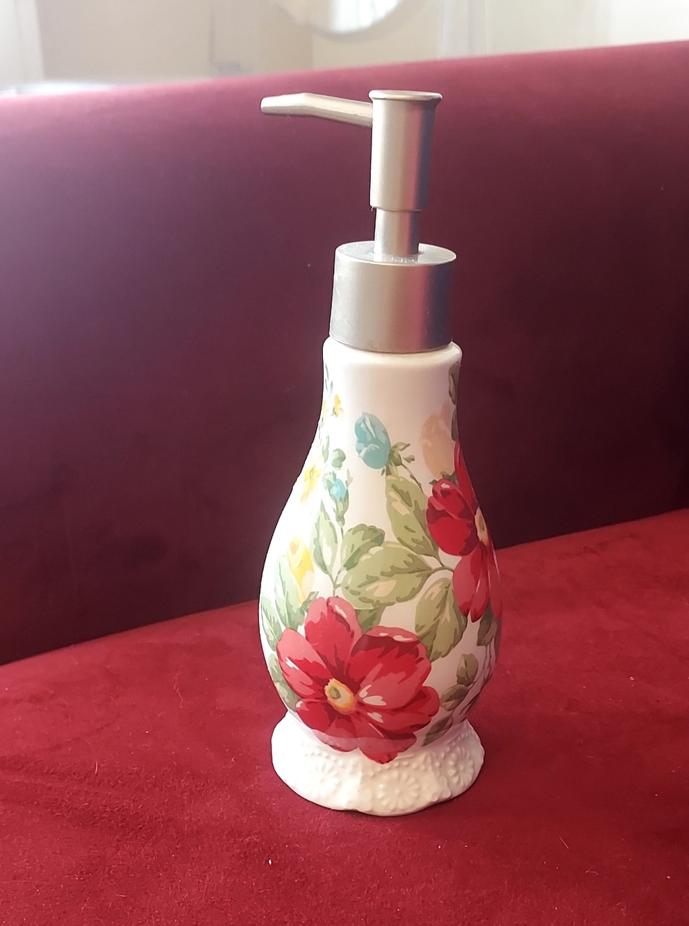 The Pioneer Woman Floral/ White Ceramic Soap Dispenser